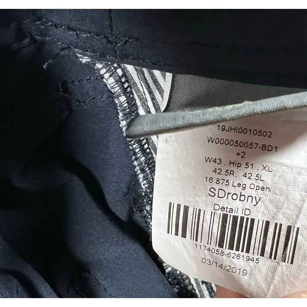 J‎ Hilburn Mens Pants 40x29 Blue Golf Stretch Chino Tech STU